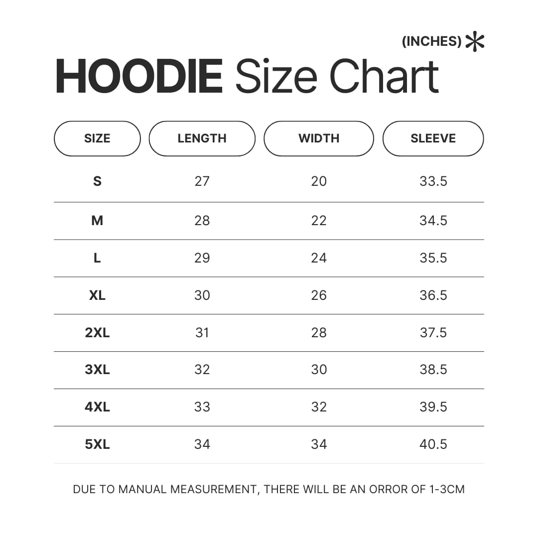 Hoodie Size Chart - Regular Show Shop