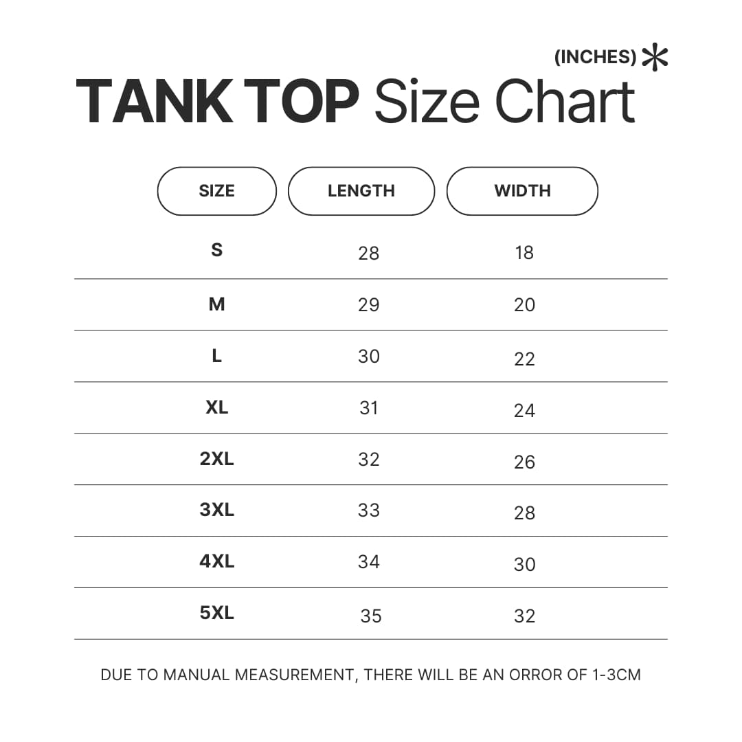 Tank Top Size Chart - Regular Show Shop