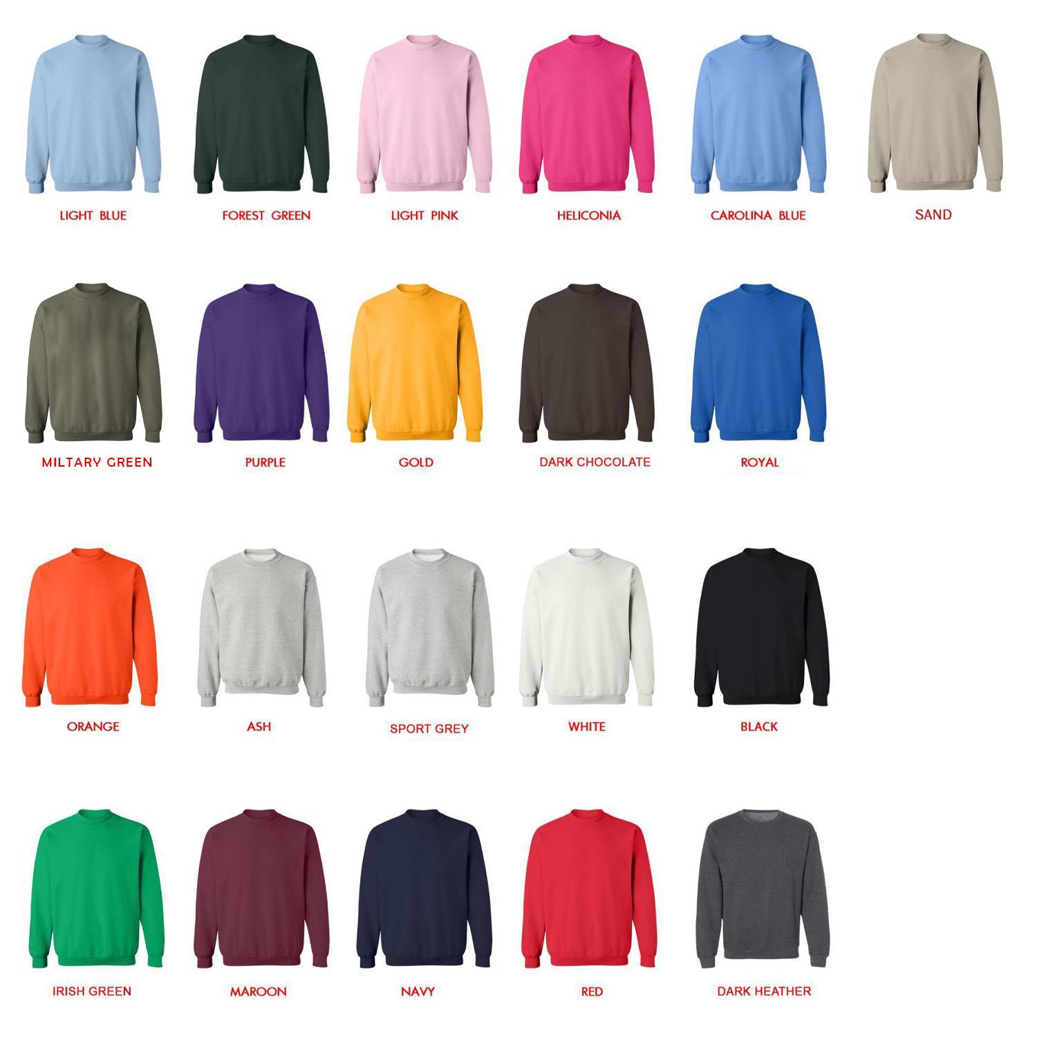 sweatshirt color chart - Regular Show Shop