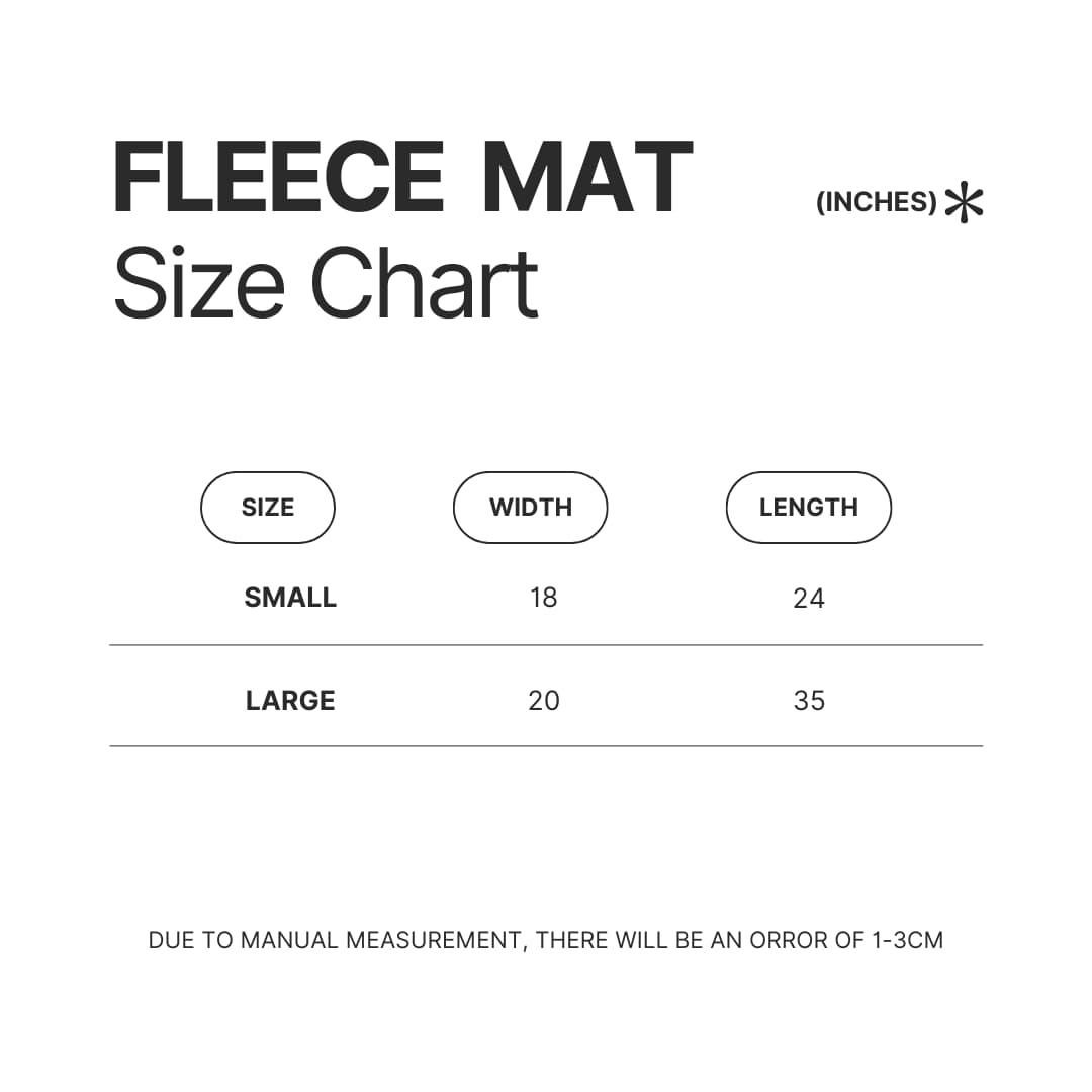 Fleece Mat Size Chart - Regular Show Shop
