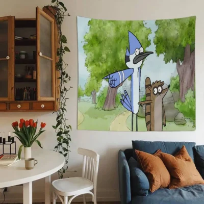 Regular Show Anime Retro Cartoon Wall Art Tapestry