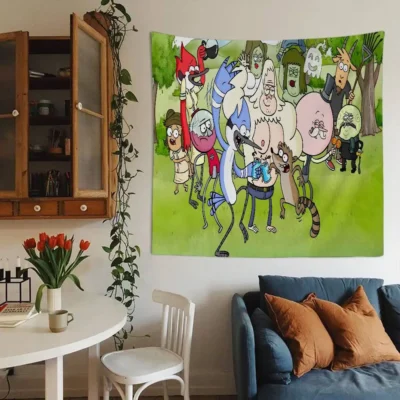 Regular Show Anime Boho Style Dorm Decor Tapestry