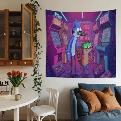 Regular Show Anime Psychedelic Cartoon Decor Tapestry