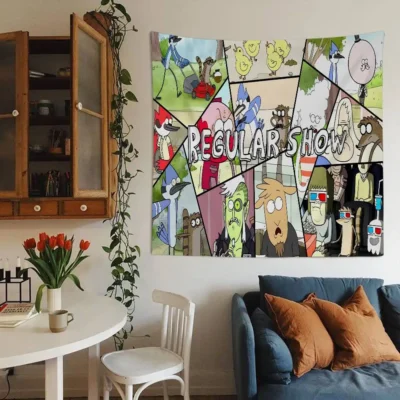 Regular Show Anime Hippie Flower Dorm Room Wall Hanging Tapestry