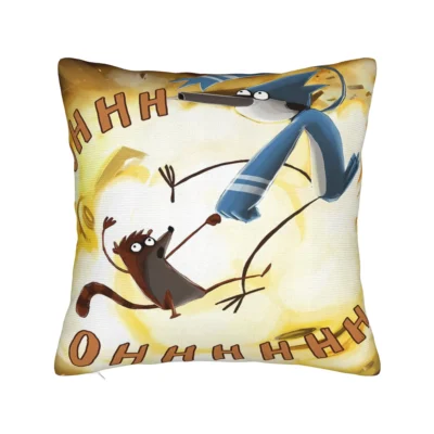 Mordecai and Rigby Fun Regular Show Character Throw Pillow