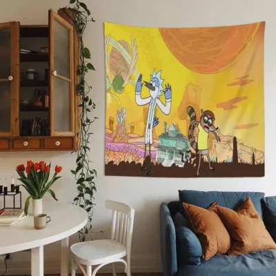 Regular Show Anime Aesthetic Hippie Room Decor Tapestry
