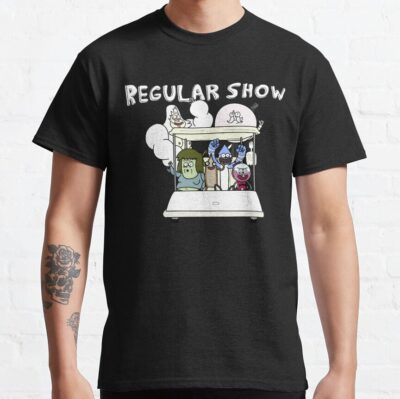 Regular Show Main Characters Mordecai Rigby Muscle Man Pops Benson High Five Ghost Skips T-Shirt