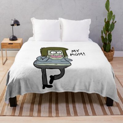 Muscle Man My Mom Regular Show Throw Blanket