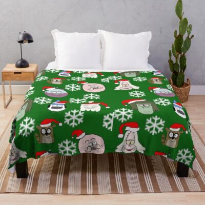 Christmas Faces Pattern Regular Show The Best Throw Blanket