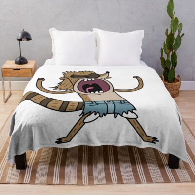 Rigby S Death Punch Of Death Regular Show Throw Blanket