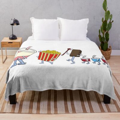 Retro Food Cartoons Throw Blanket