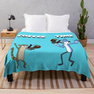 Coffee Lover Regular Show Coffee Time Throw Blanket