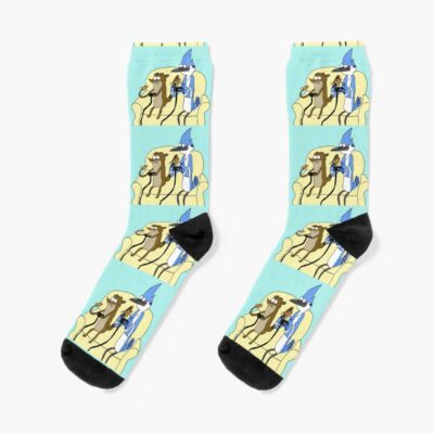 Rigby And Mordecai Best Team Love For Pizza And Games Socks