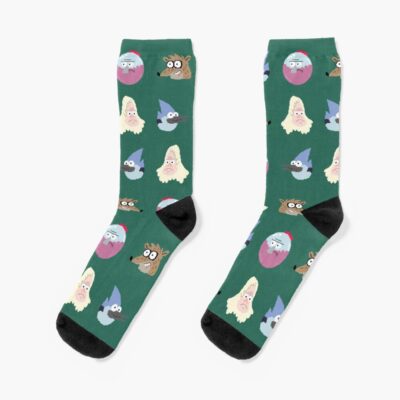 Regular Show Pixel Pattern Socks