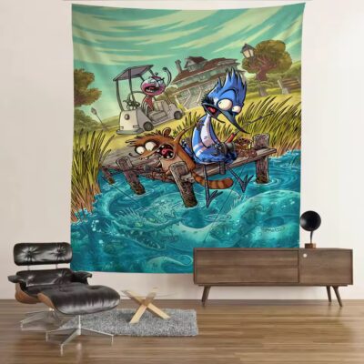 The Regular Show Retro Design Tribute Tapestry